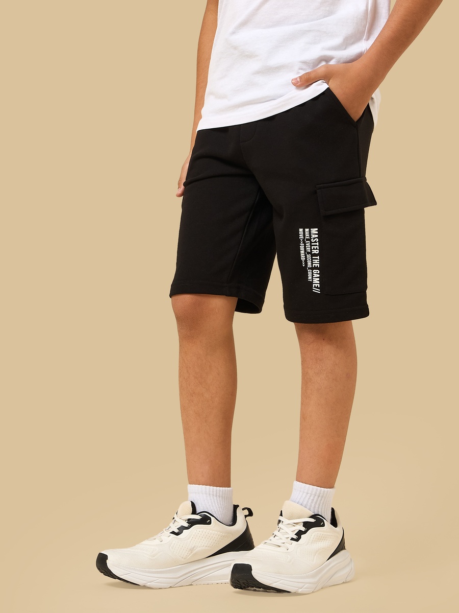 Slogan Applique Cargo Shorts