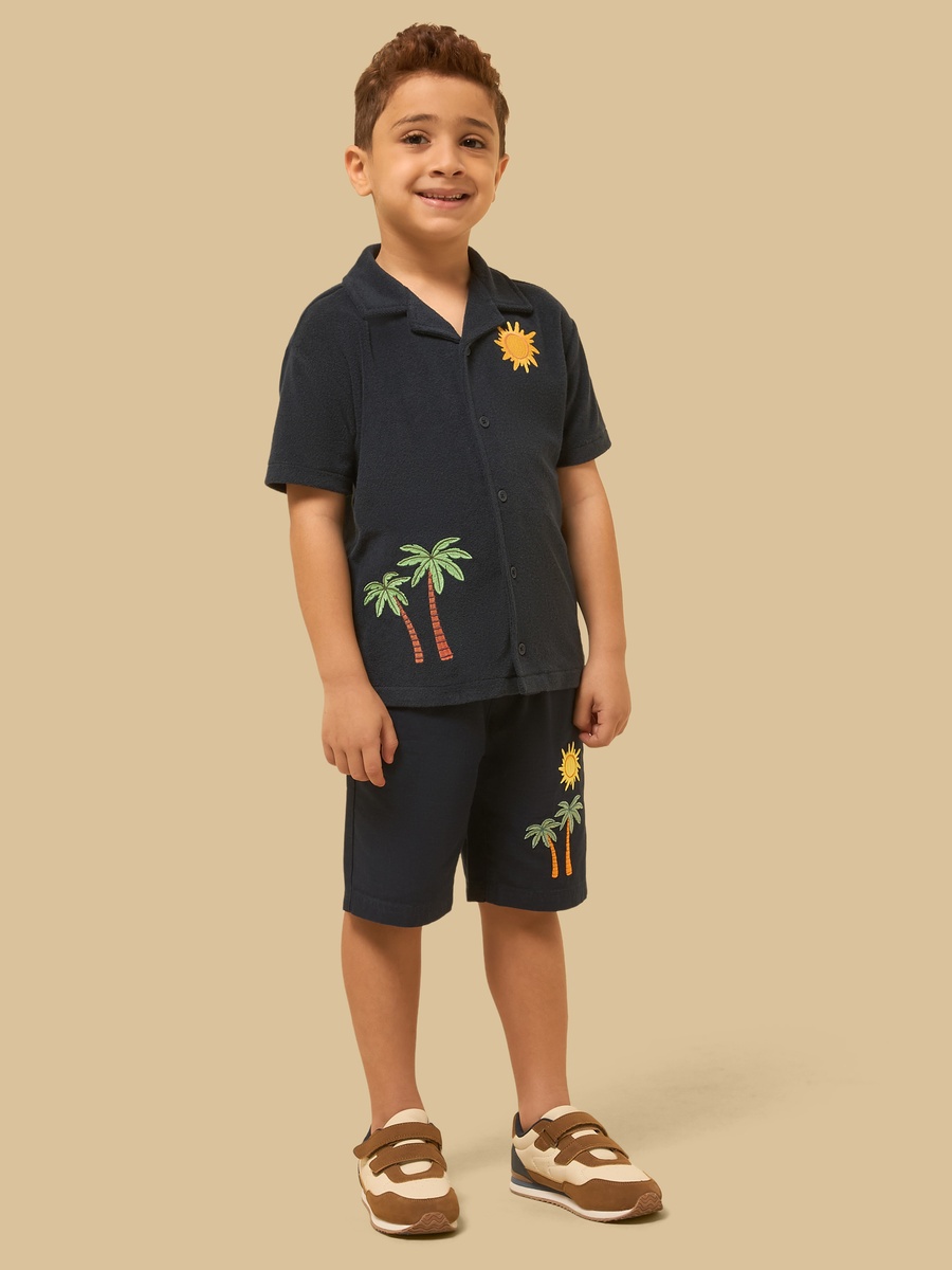 Embroidered Pull-On Shorts