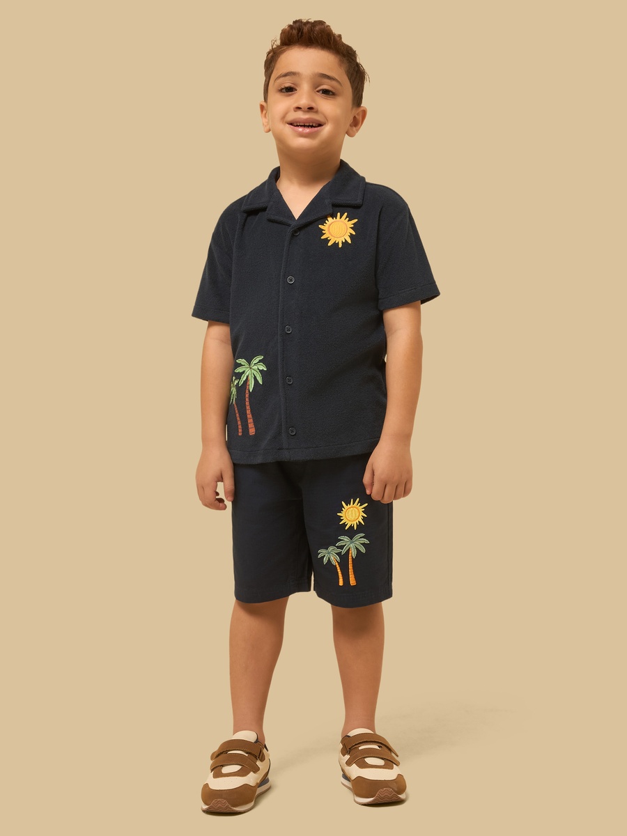 Embroidered Pull-On Shorts