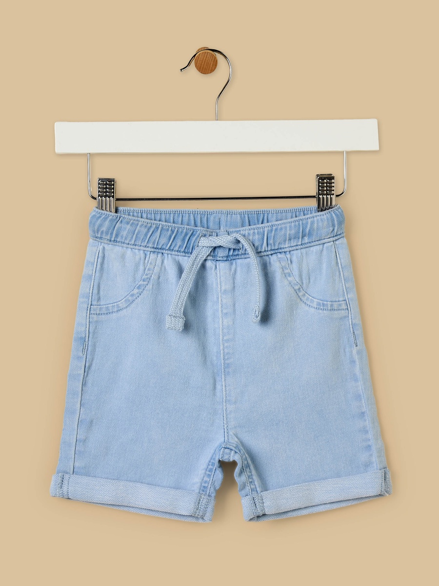 Knit Denim Shorts