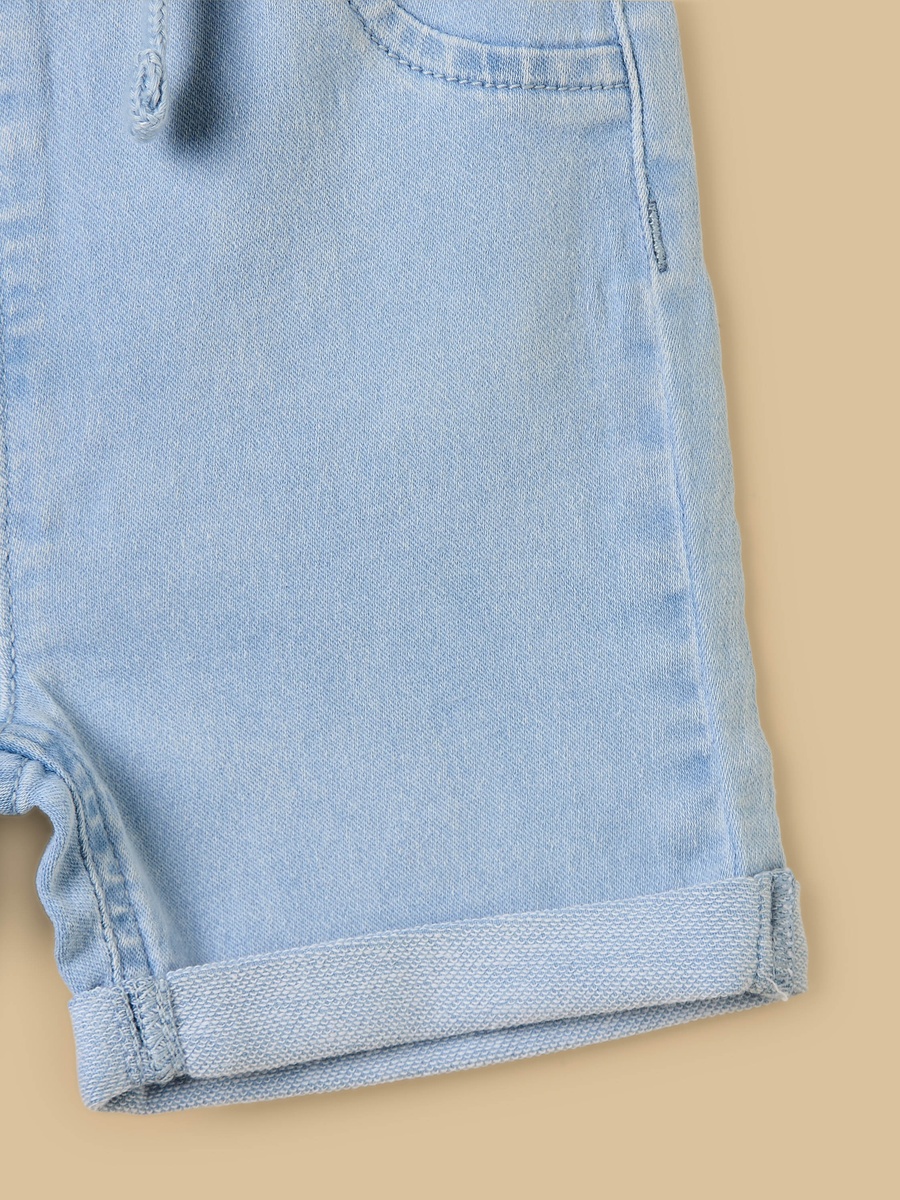 Knit Denim Shorts