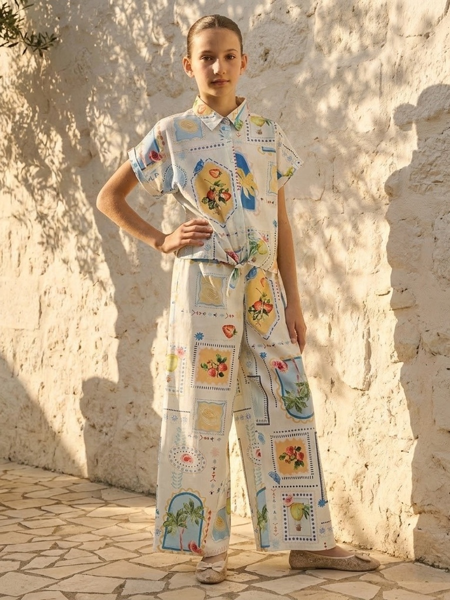 Printed Wide Leg Pants