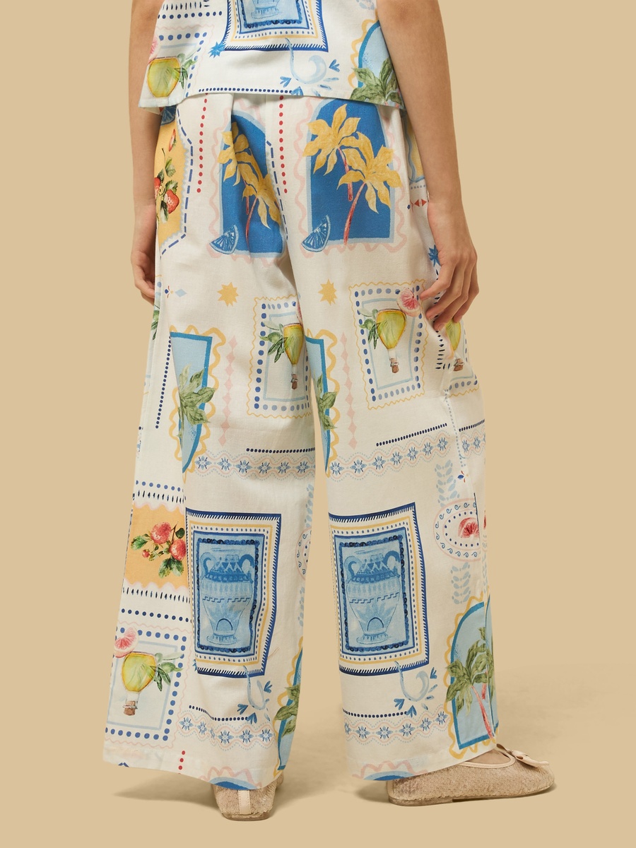 Printed Wide Leg Pants