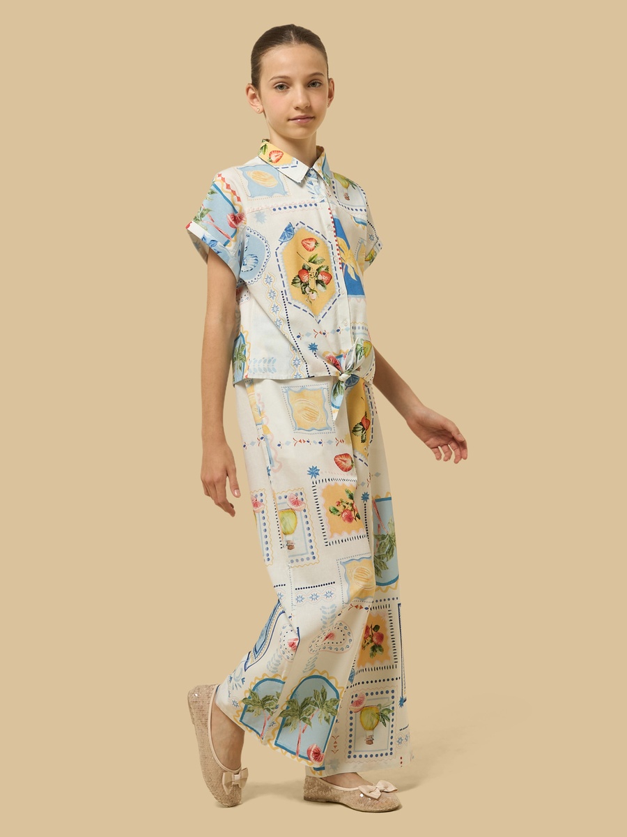 Printed Wide Leg Pants