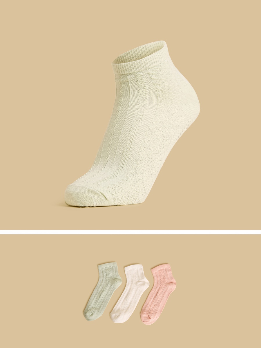 Pack of 3 - Textured Ankle Length Socks