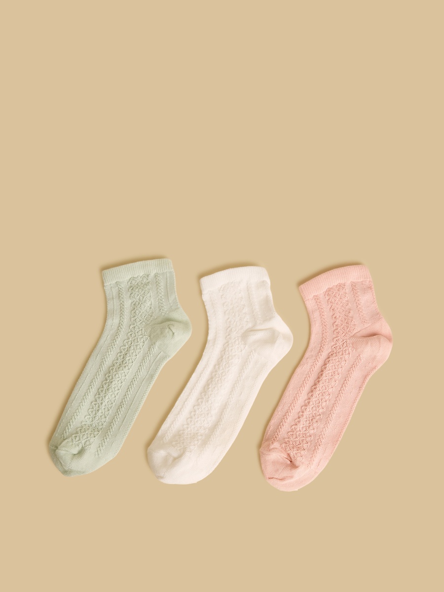 Pack of 3 - Textured Ankle Length Socks