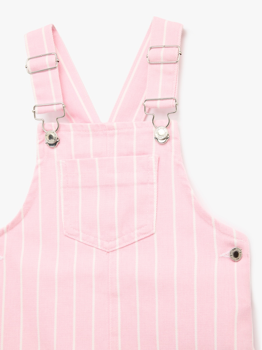 Striped Sleeveless Overall Denim Dress