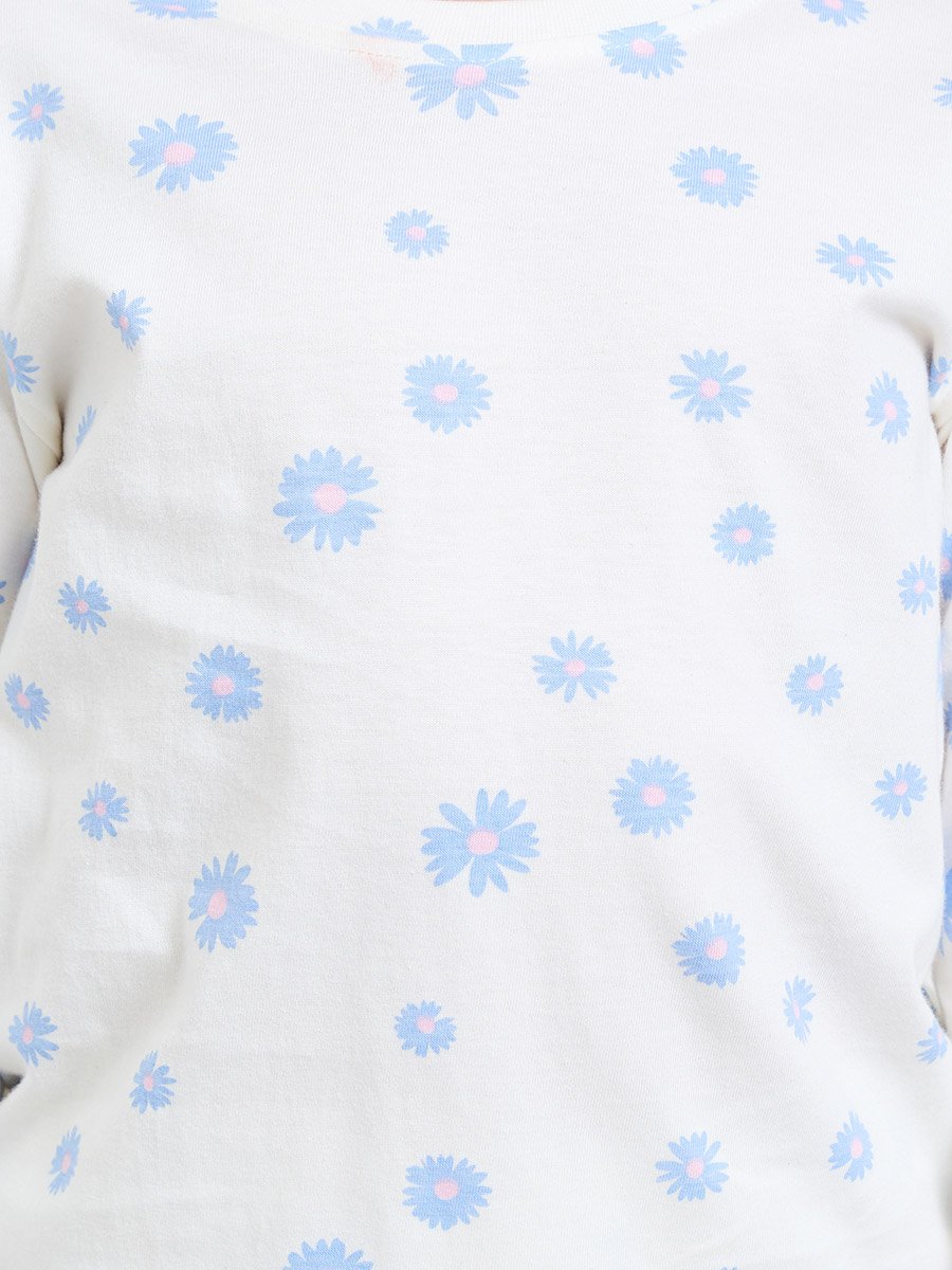 Girls Printed Long Sleeve T-Shirt and Pyjama Set
