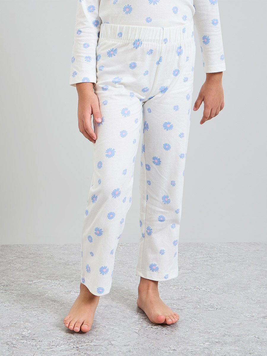 Girls Printed Long Sleeve T-Shirt and Pyjama Set