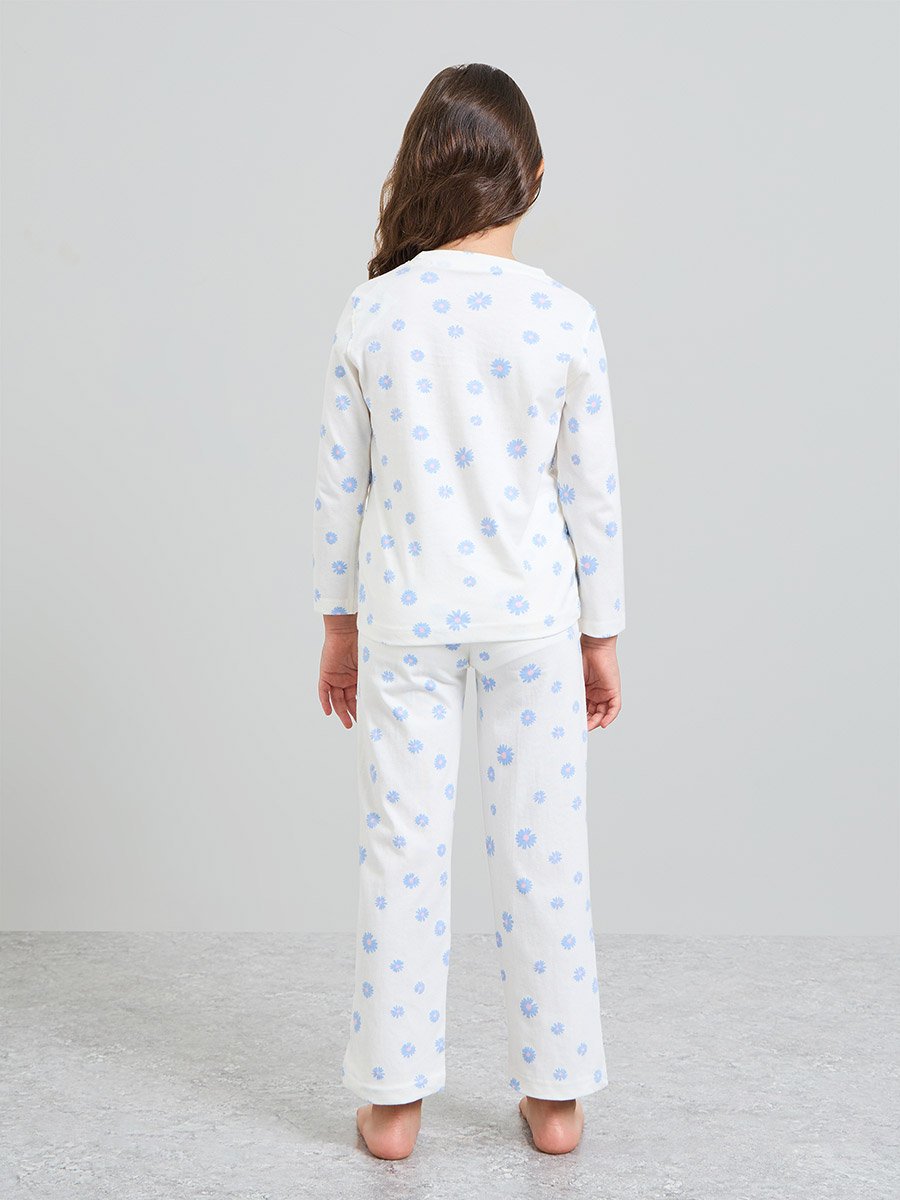 Girls Printed Long Sleeve T-Shirt and Pyjama Set