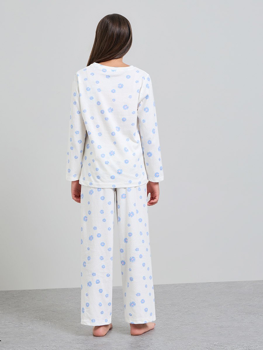 Teen Girls Cotton Long Sleeve T-Shirt and Pyjama Set