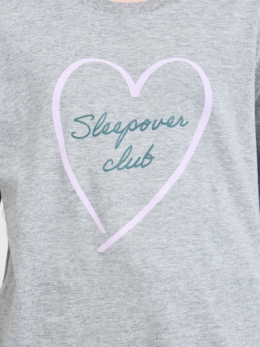 Girls Printed Cotton T-Shirt and Pyjama Set