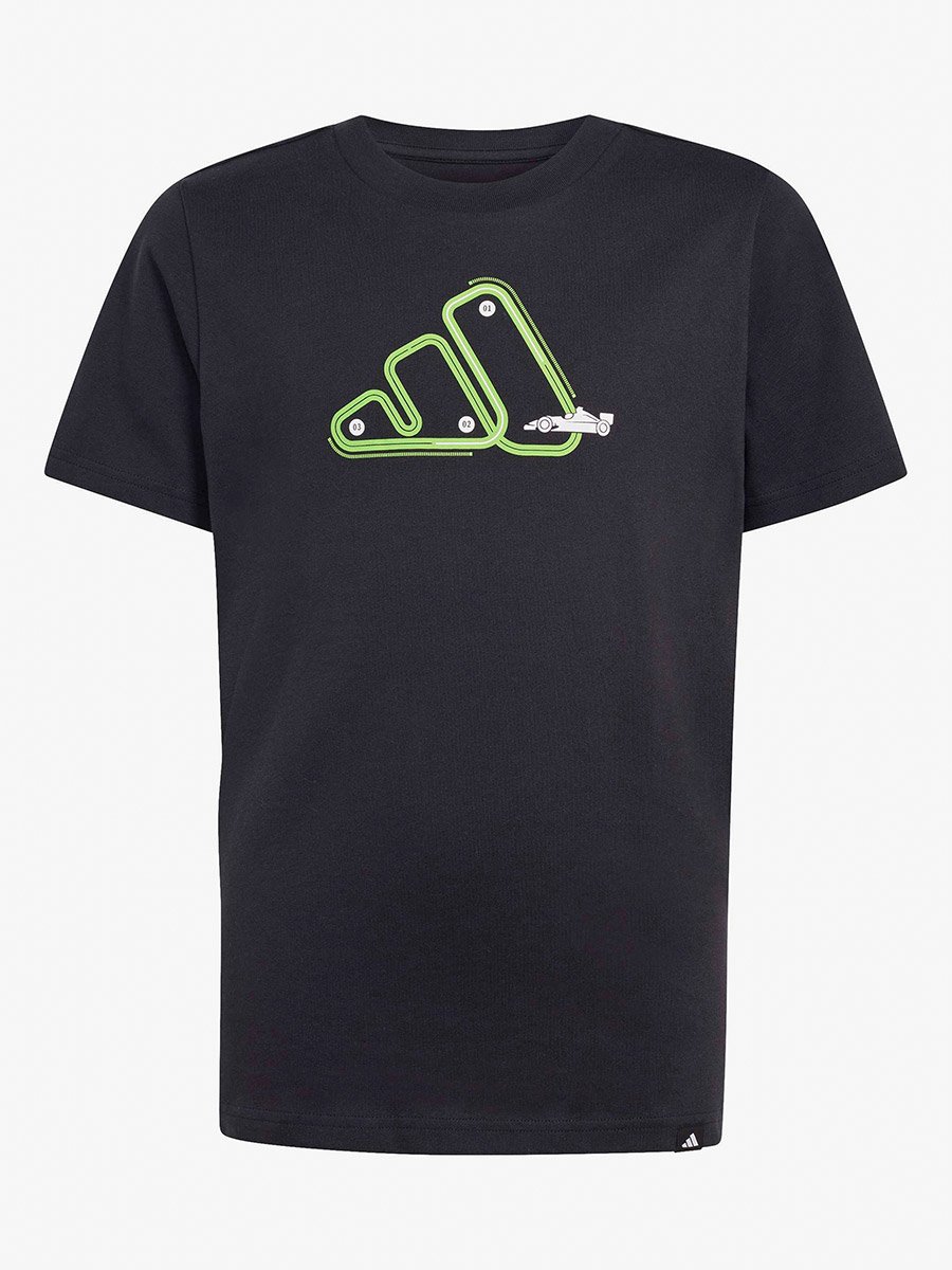 Boys Black Moto Graphic Print T-Shirt