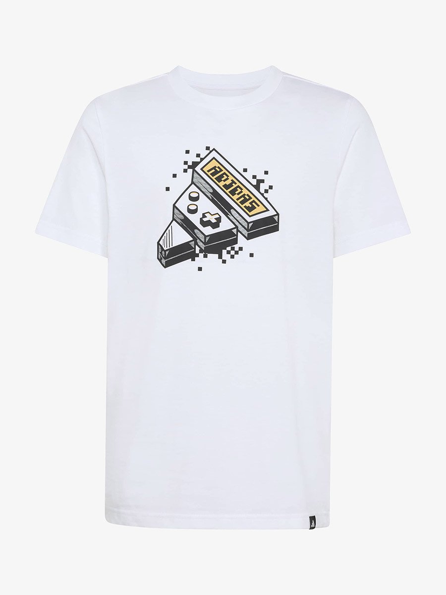 Kids White Gaming Print T-Shirt
