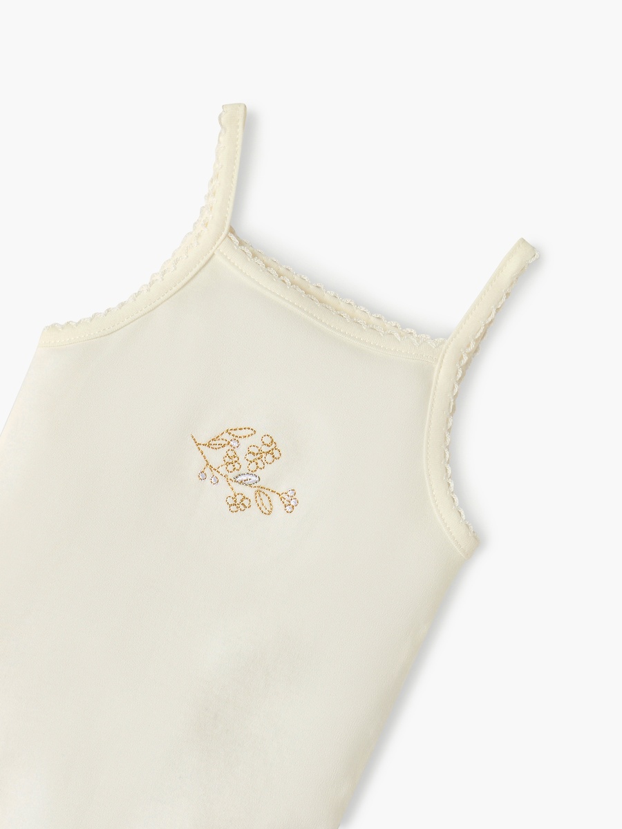 Embroidered Strappy Bodysuit with Snap Button Closure