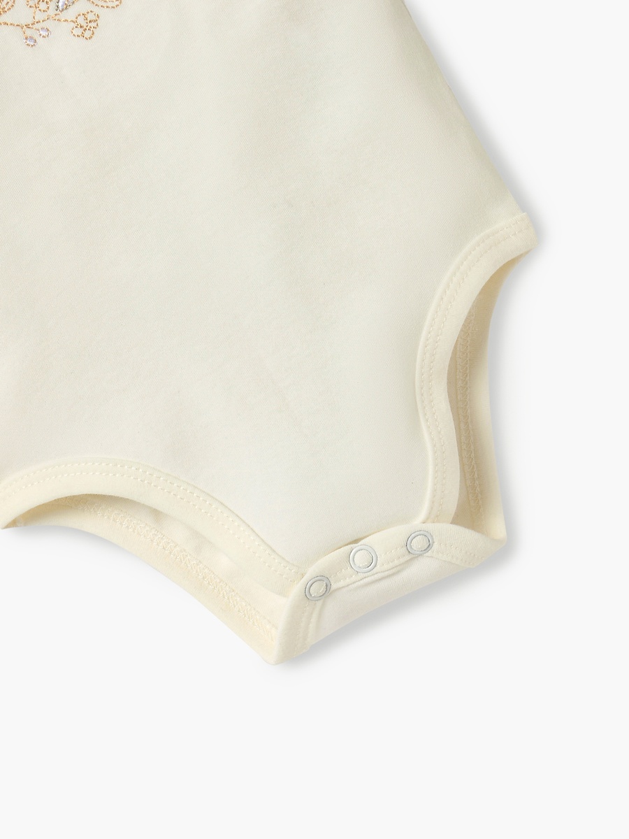 Embroidered Strappy Bodysuit with Snap Button Closure