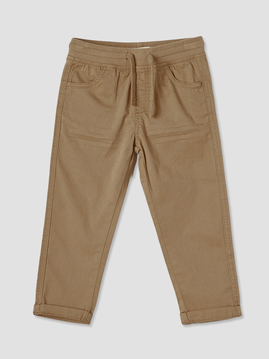 Solid Trousers with Drawstring Closure