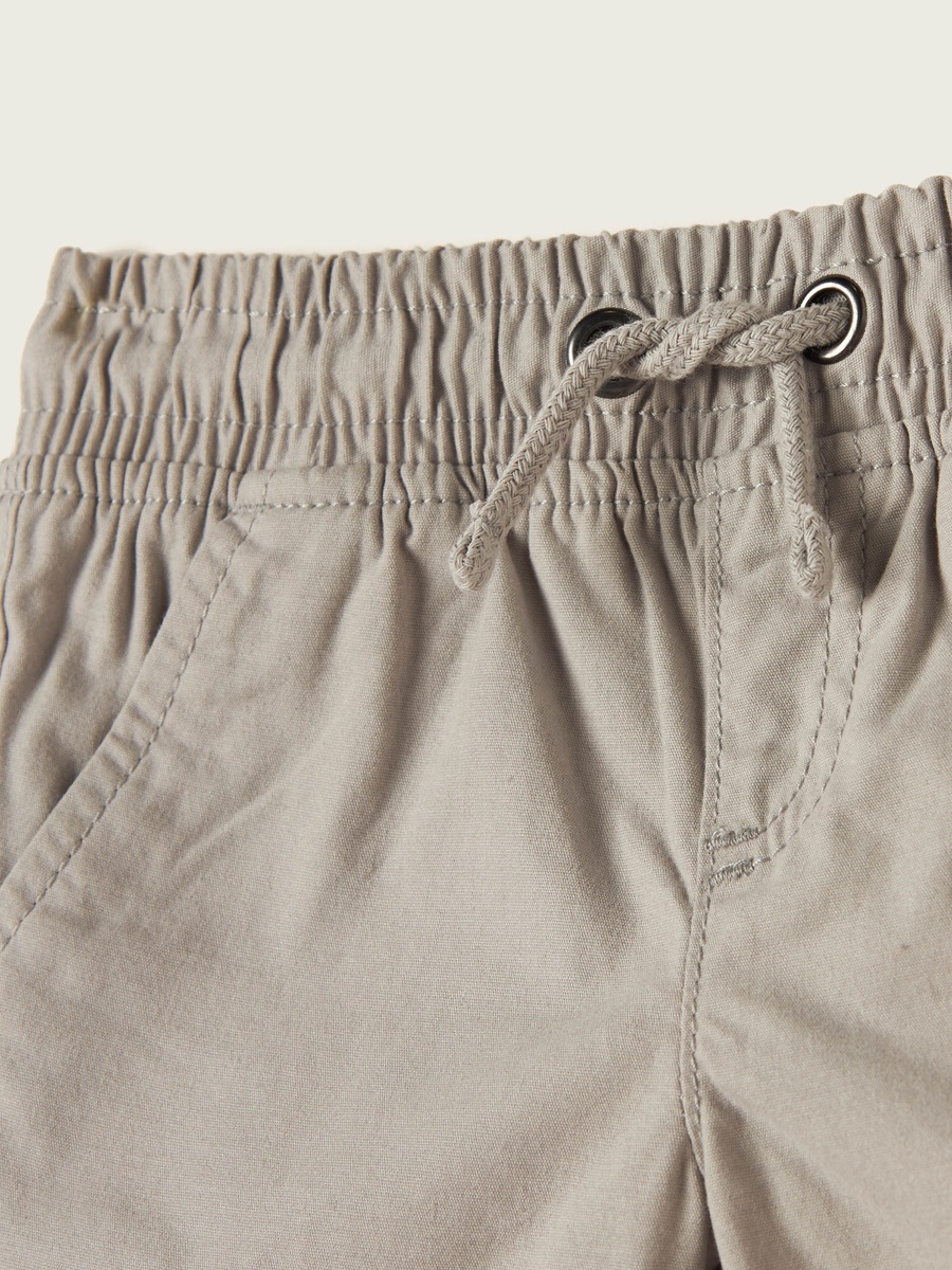 Solid Shorts with Drawstring Closure