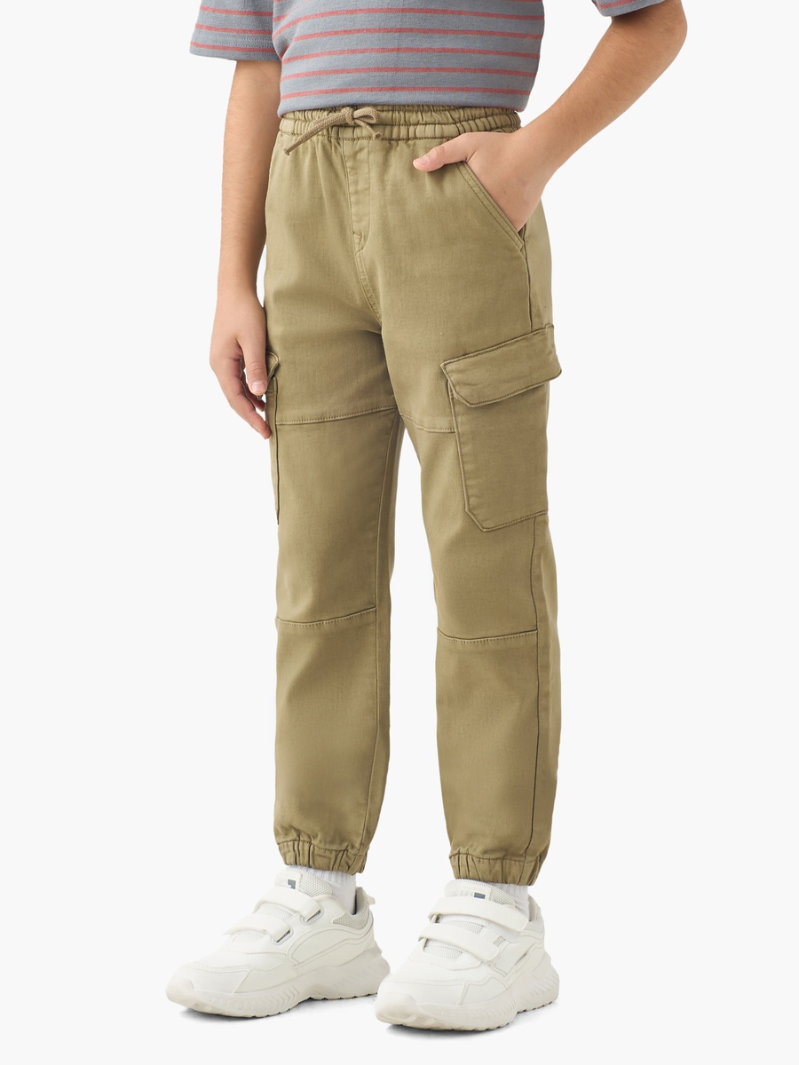 Trousers with Flap Pockets and Elasticated Drawstring Waist