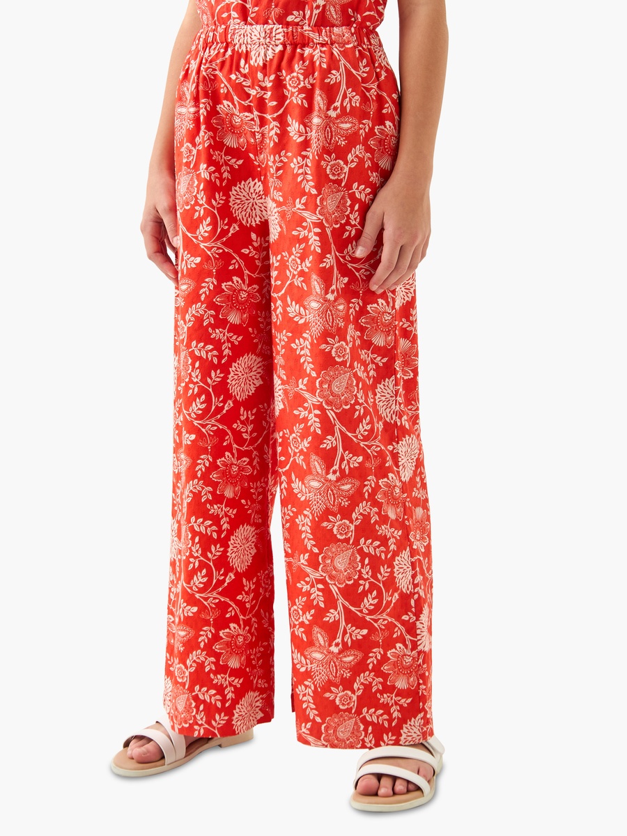Trousers with Floral Print and Elasticated Waist