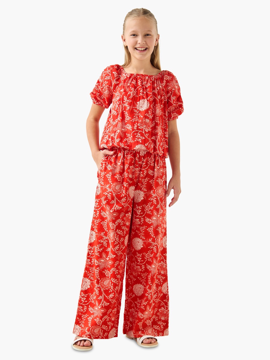 Trousers with Floral Print and Elasticated Waist