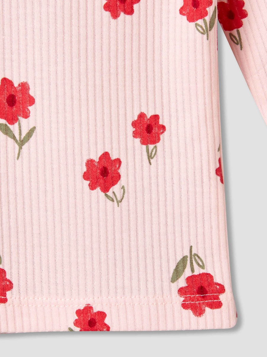 Cotton Long Sleeves Pyjama Set with Floral Print