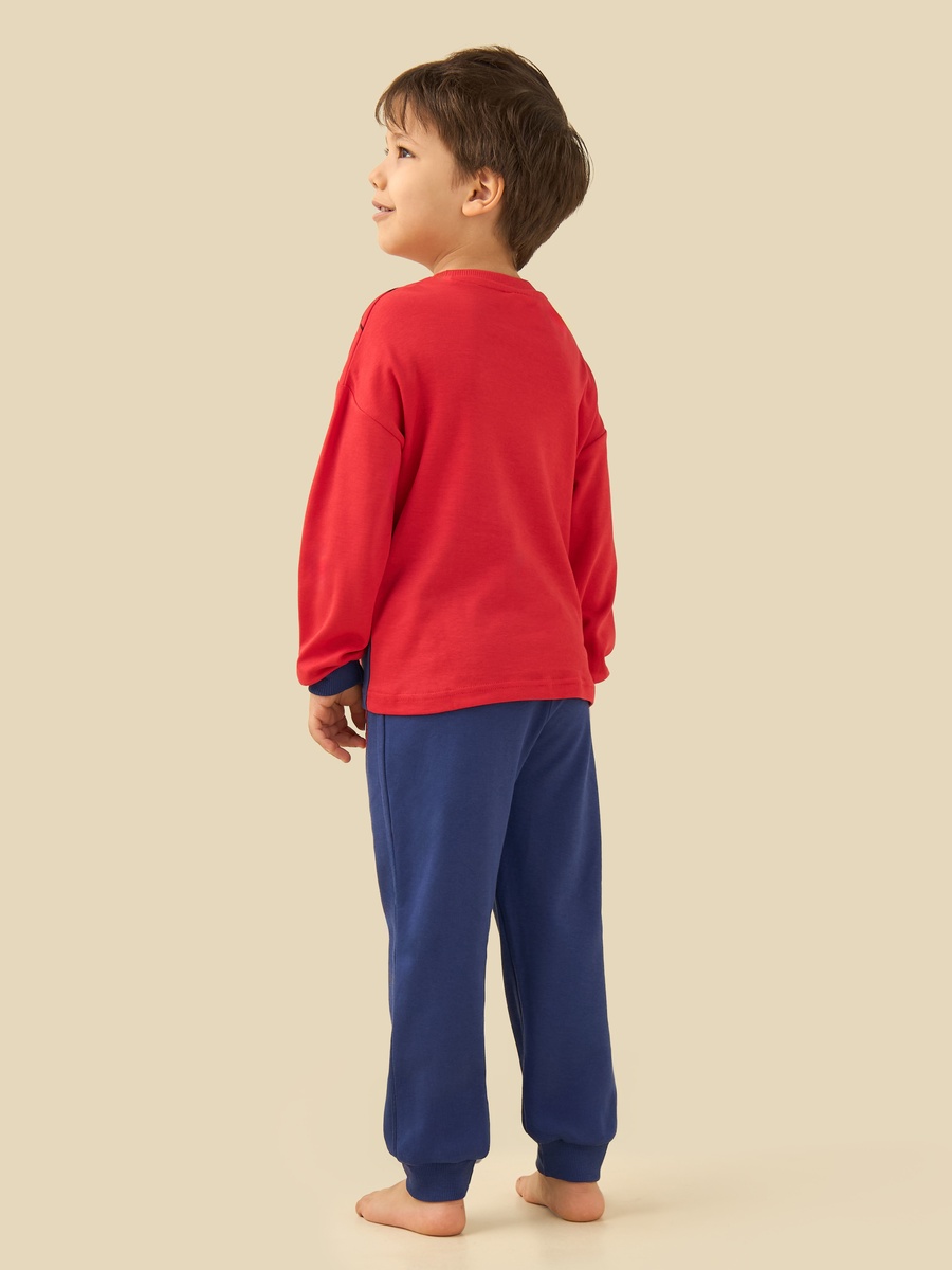 Cotton Crew Neck Long Sleeve Pyjama Set with Spider-Man Print