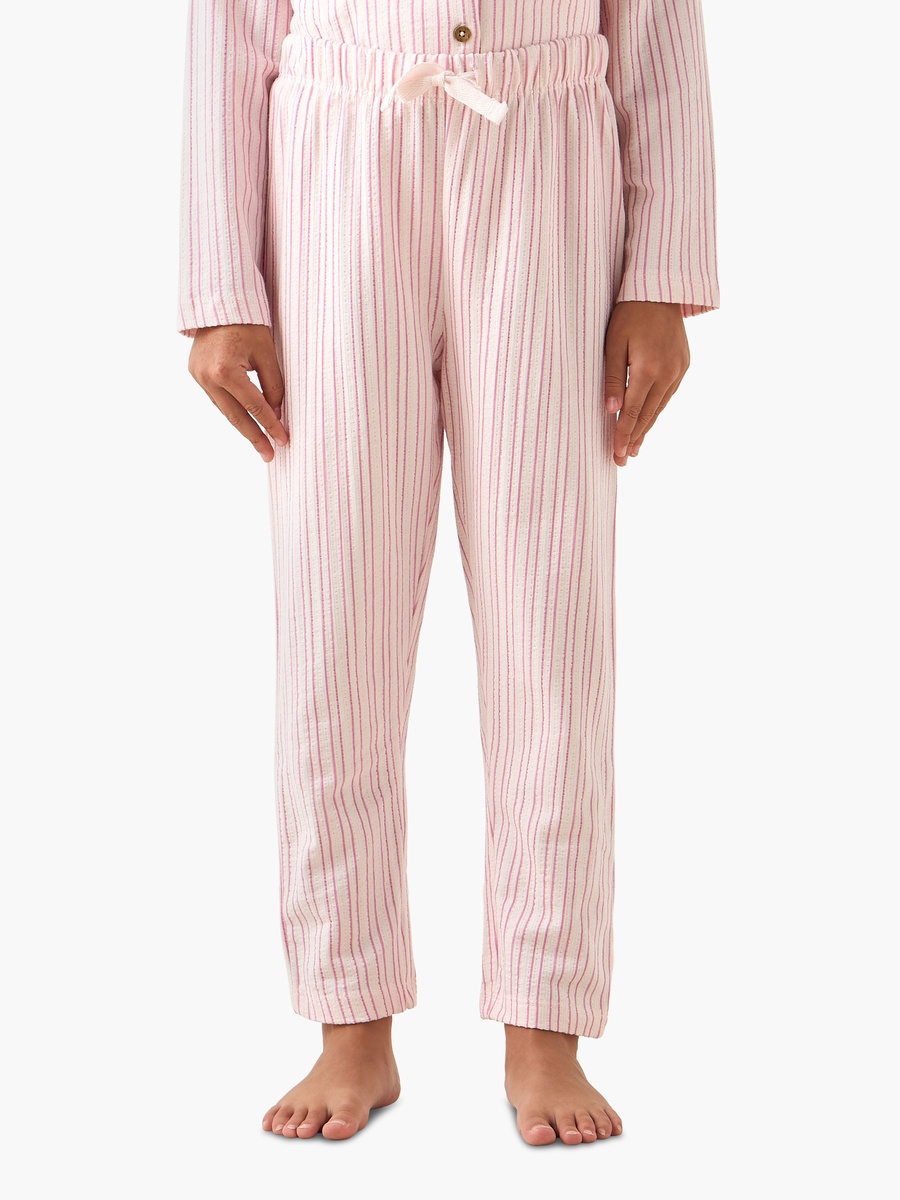 Cotton Collared Long Sleeves Pyjama Set with Stripes