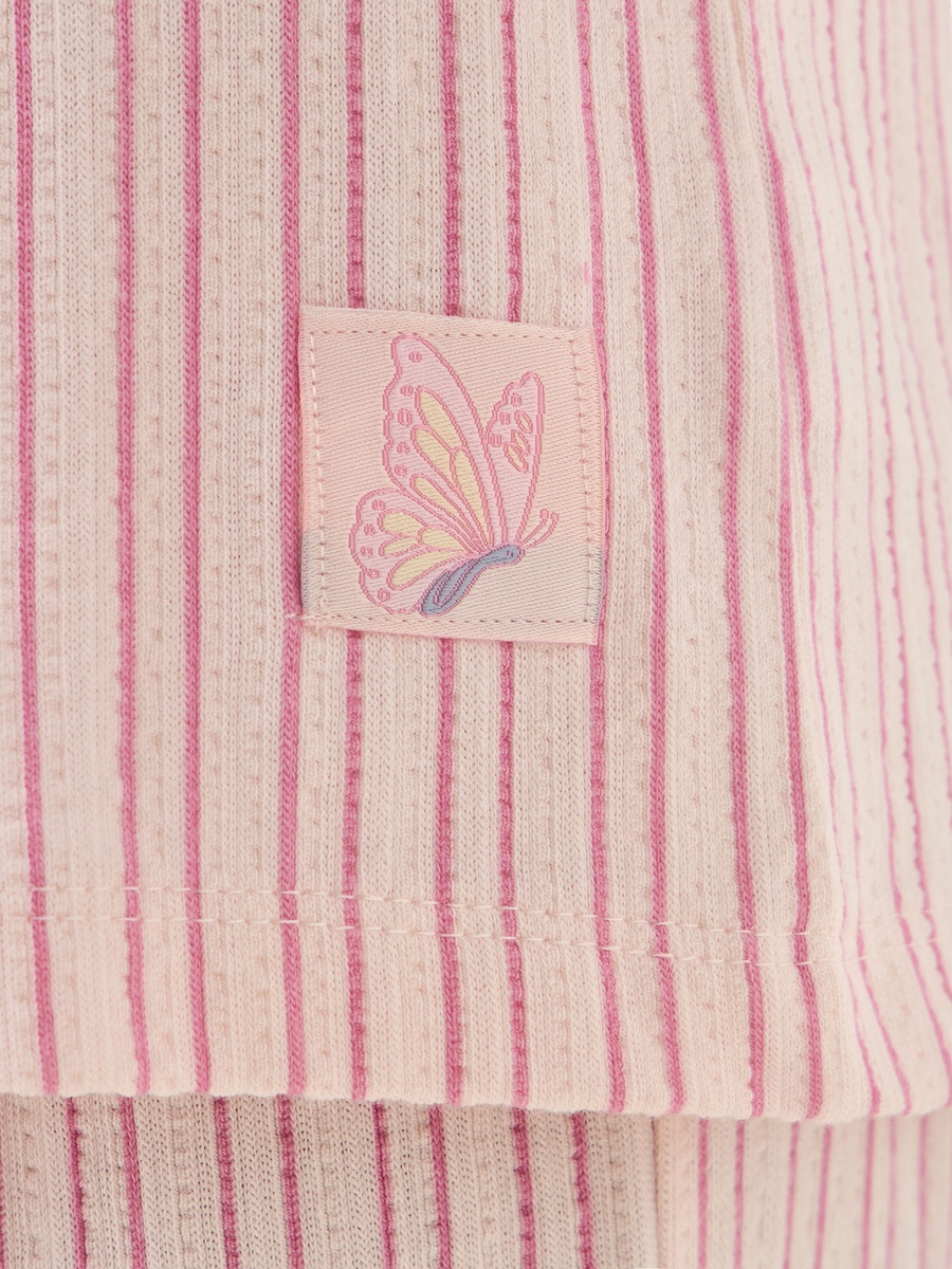 Cotton Collared Long Sleeves Pyjama Set with Stripes