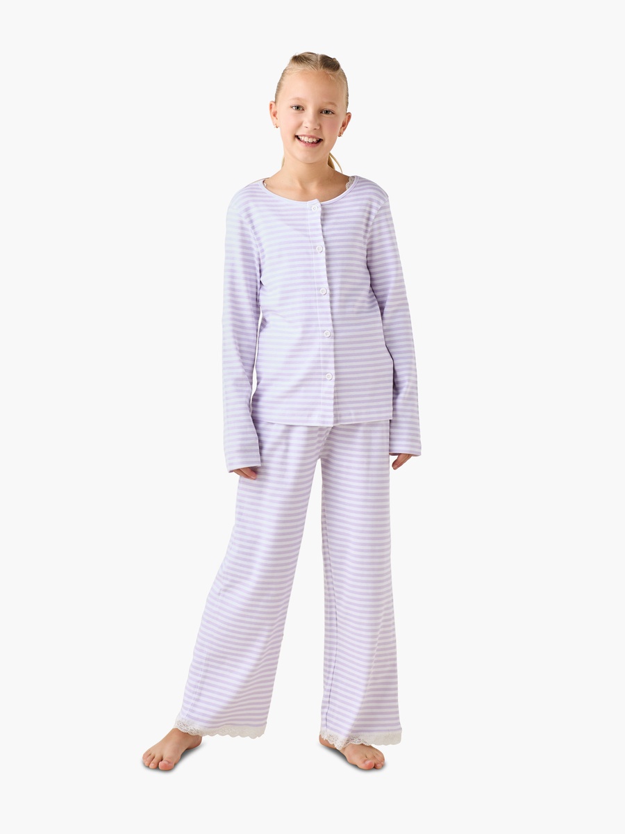 Pack of 3 Round Neck Long Sleeves Pyjama Set with Striped Design