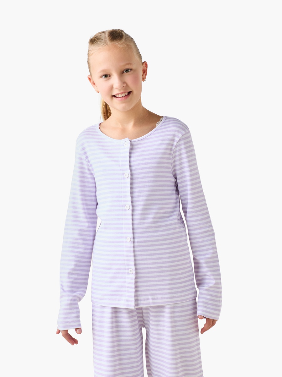 Pack of 3 Round Neck Long Sleeves Pyjama Set with Striped Design