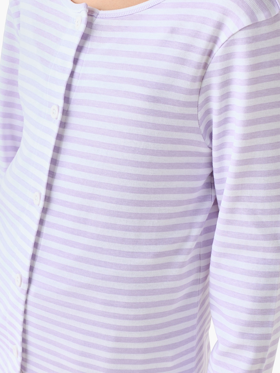 Pack of 3 Round Neck Long Sleeves Pyjama Set with Striped Design