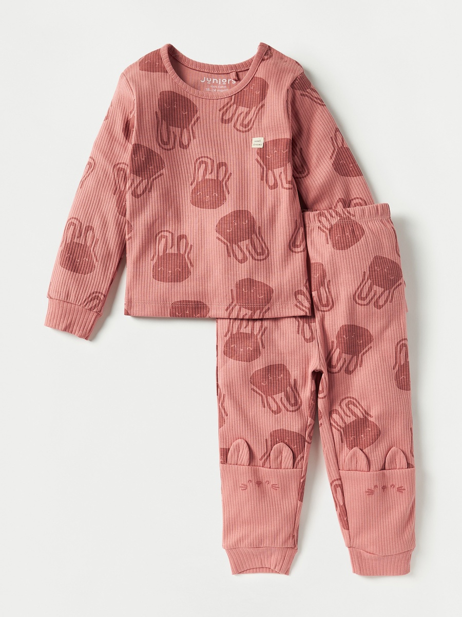 All-Over Bunny Print T-Shirt and Pyjama Set