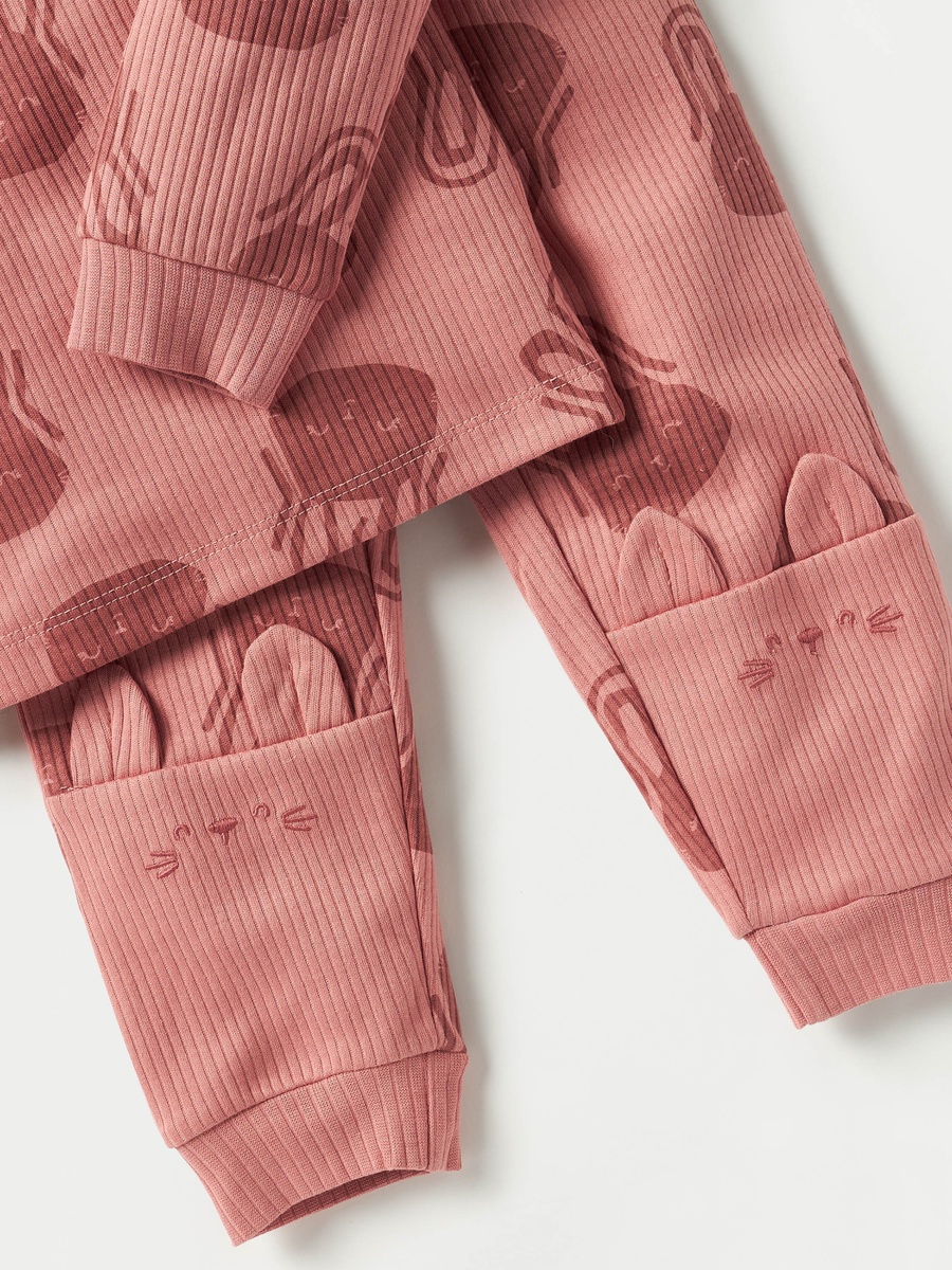 All-Over Bunny Print T-Shirt and Pyjama Set