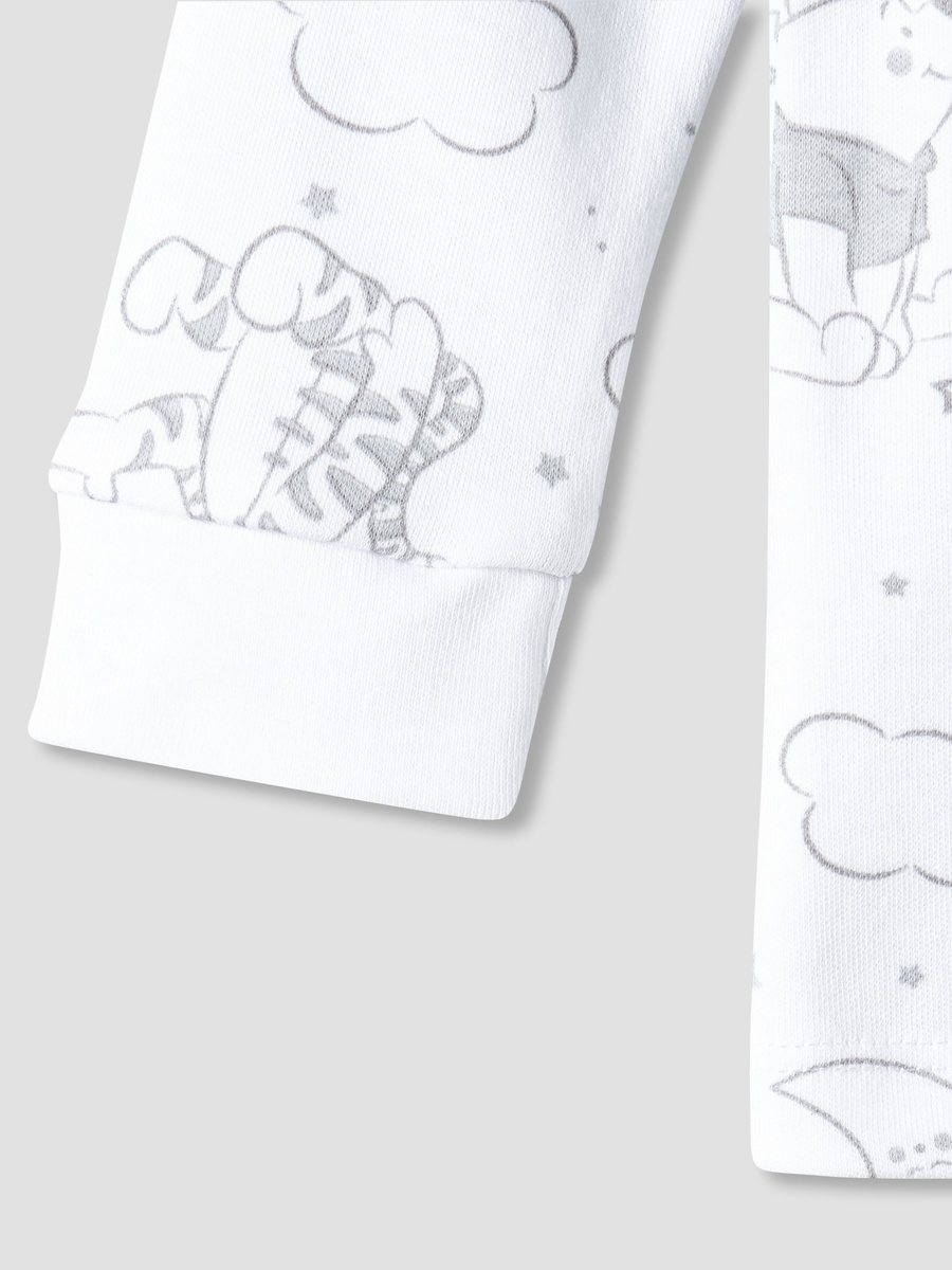 Cotton Collared Neck Long Sleeve Pyjama Set with Winnie The Pooh Print