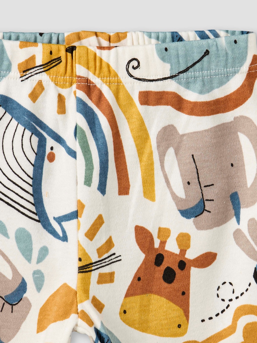 طقم بيجاما قطن بأكمام طويلة بطبعات سفاري من جونيورز