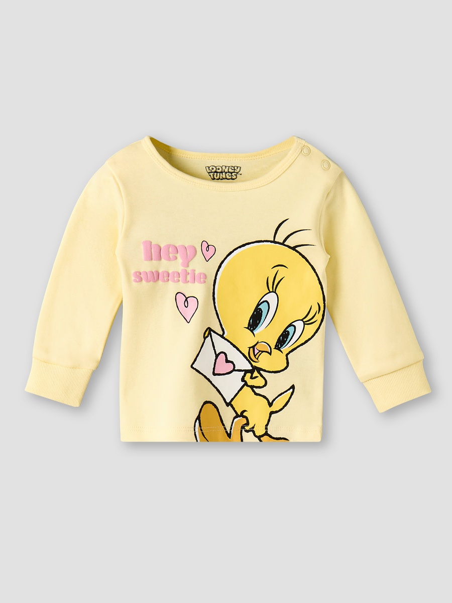 Cotton Long Sleeves Pyjama Set with Tweety Print