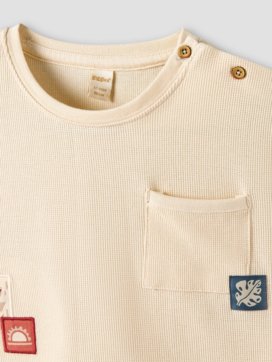 Crew Neck Short Sleeves T-Shirt with Pocket