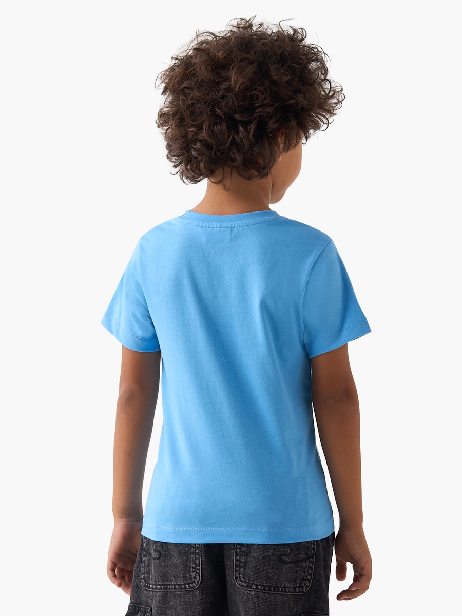 Crew Neck Short Sleeves T-Shirt with Construction Print