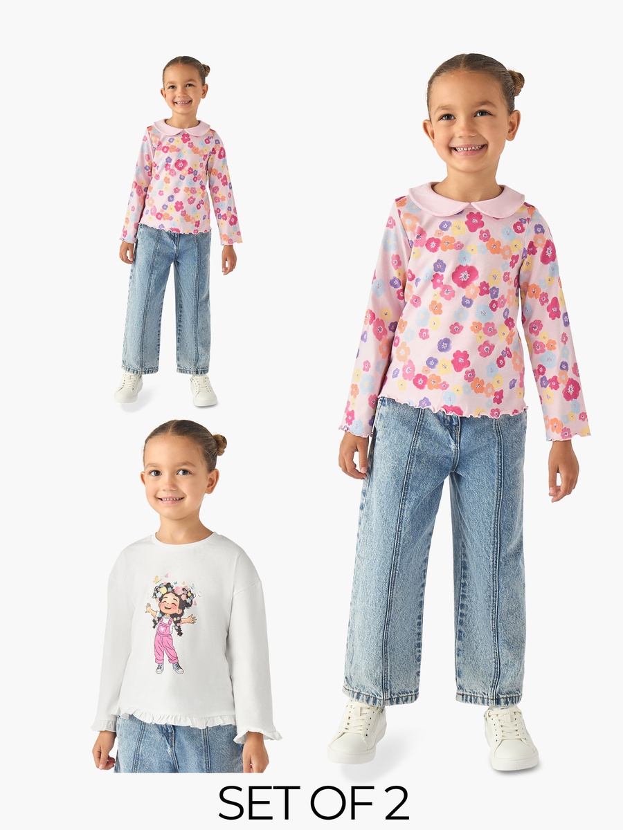 Pack of 2 Long Sleeves T-Shirt with Assorted Print