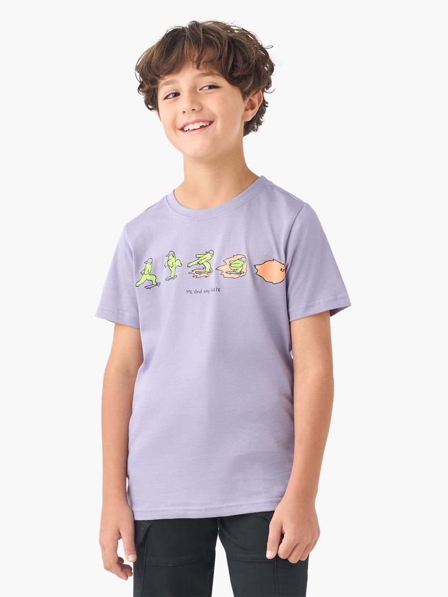 Crew Neck Short Sleeves T-Shirt with Graphic Print