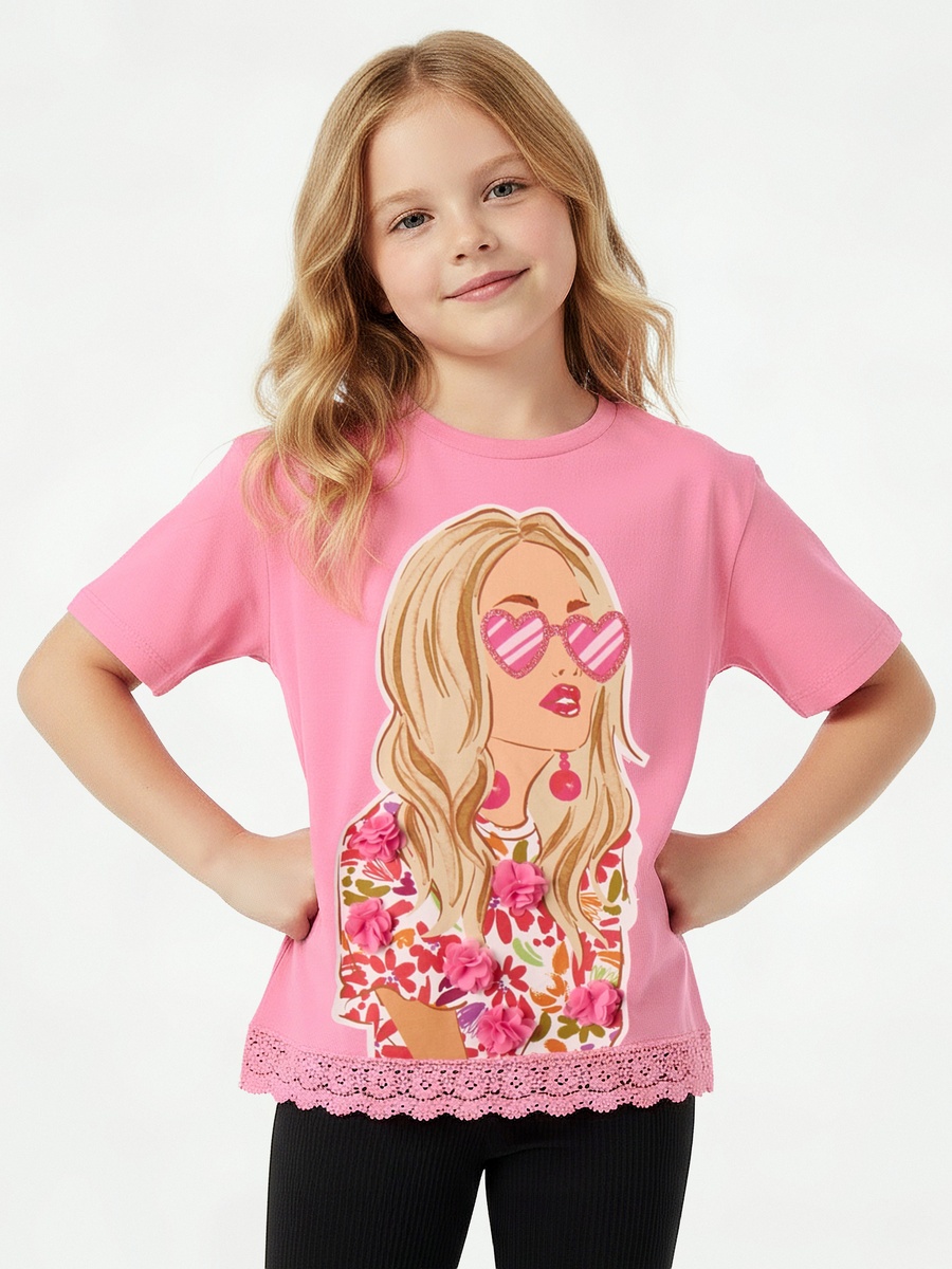 Crew Neck Short Sleeves T-Shirt with Graphic Print