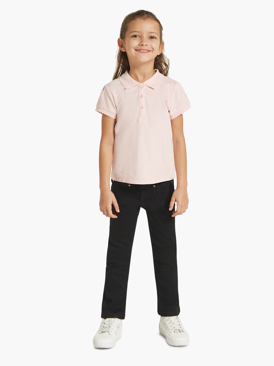 Solid Polo T-Shirt with Short Sleeves and Button Closure