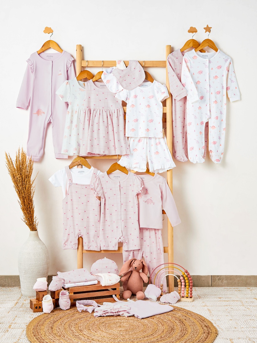Pack of 2 Cotton Round Neck Long Sleeves Sleepsuit with Print