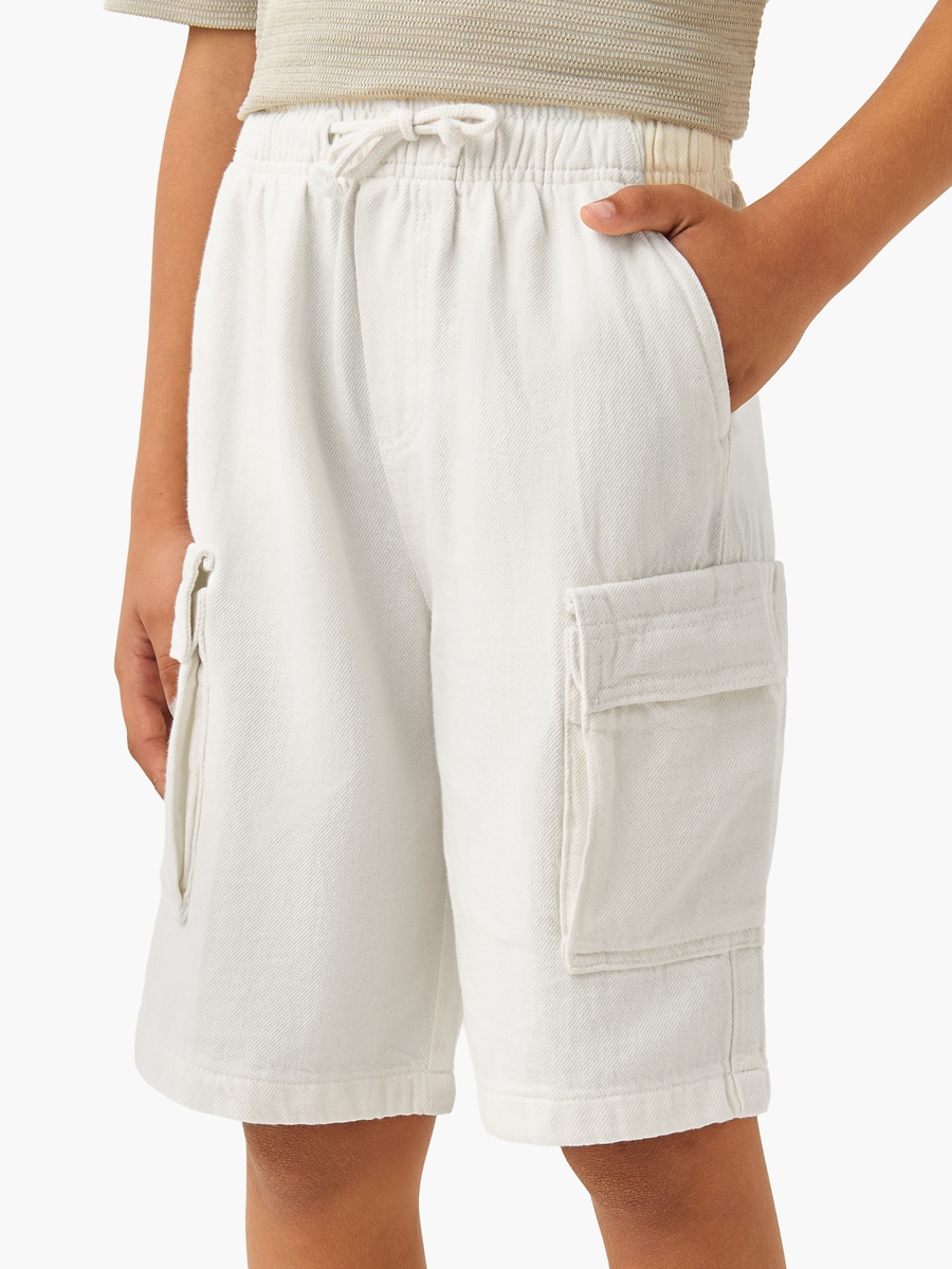 Elasticated Drawstring Shorts with Cargo Pockets