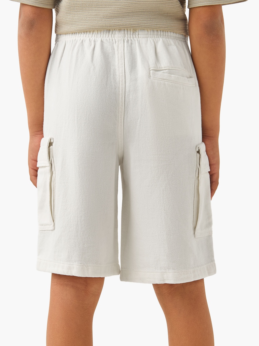 Elasticated Drawstring Shorts with Cargo Pockets