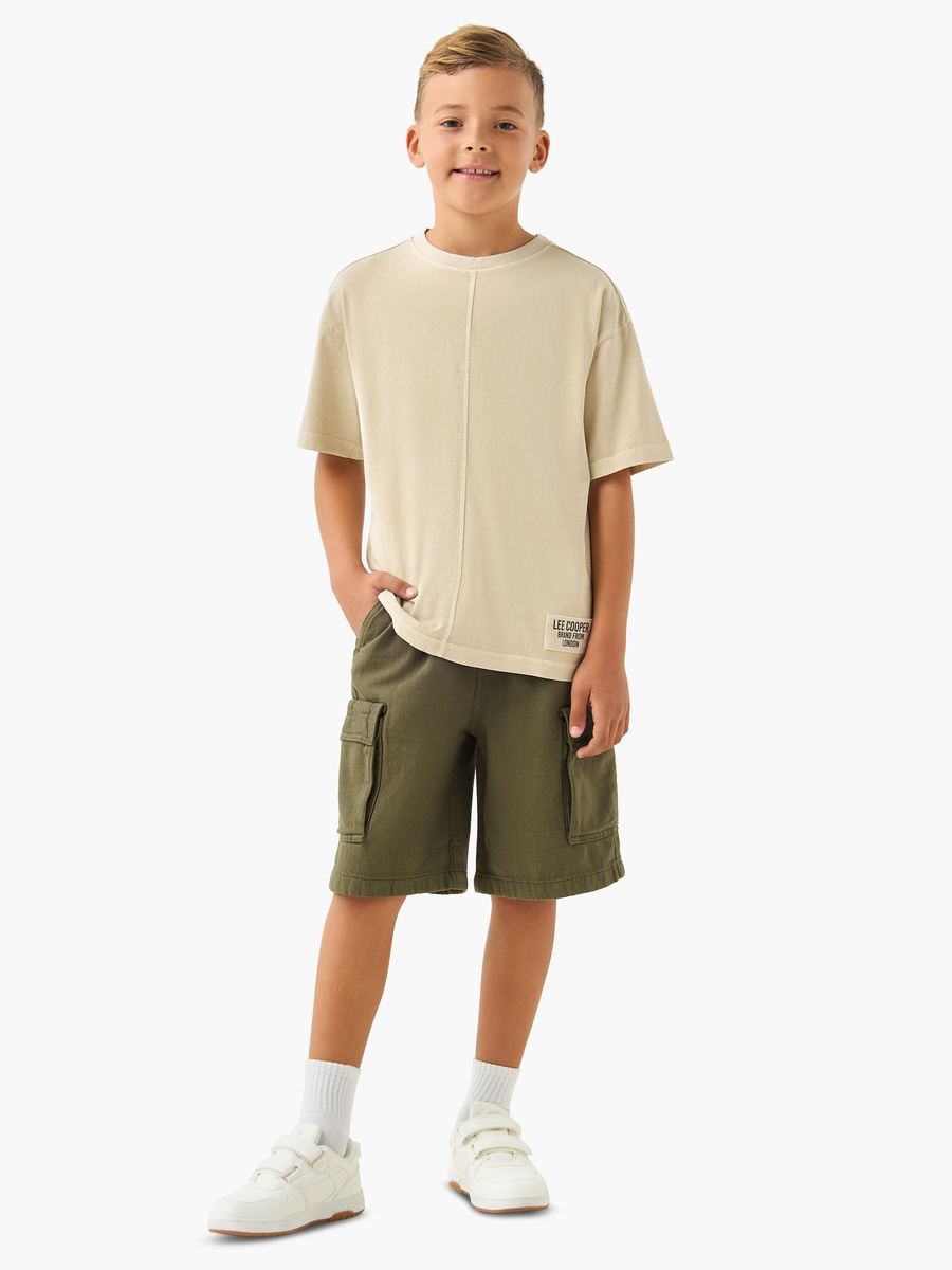 Elasticated Drawstring Shorts with Cargo Pockets