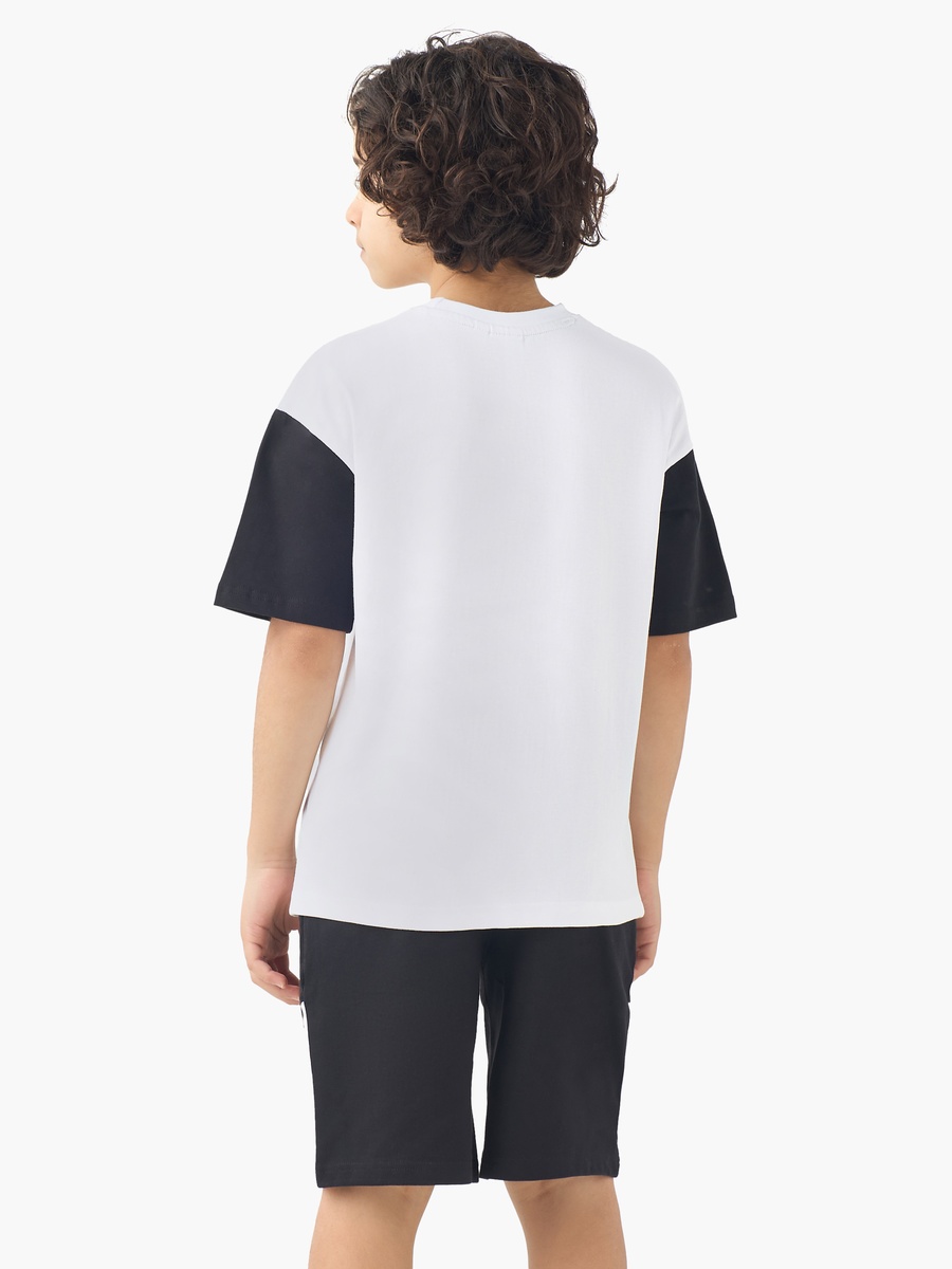 Crew Neck Short Sleeves T-Shirt and Shorts Set with Logo Print