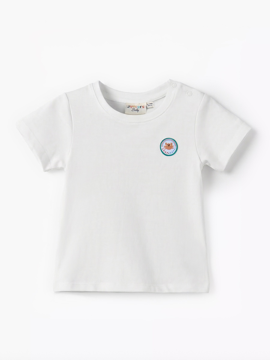 Crew Neck Short Sleeves T-Shirt and Dungaree Set with Marine Print