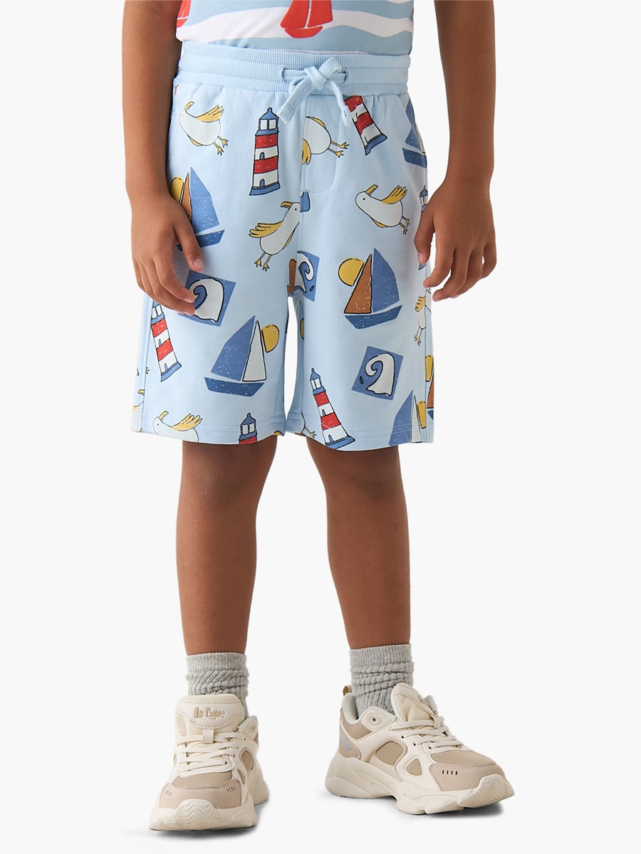Set of 3 Crew Neck Short Sleeves T-Shirt and Shorts Set with Graphic Print